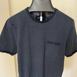 Mens Ted Baker Cress shirt. Sz 4, Slim fit. Lightly used. Navy blue.